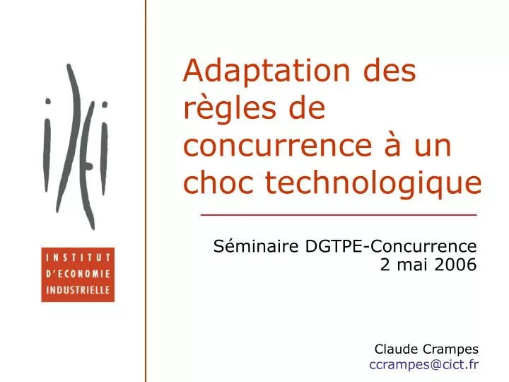 adaptation des r gles de concurrence un choc technologique