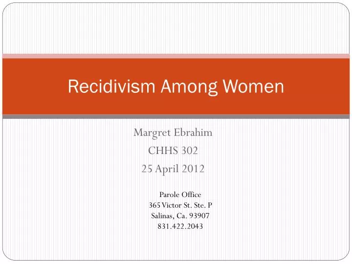 recidivism among women