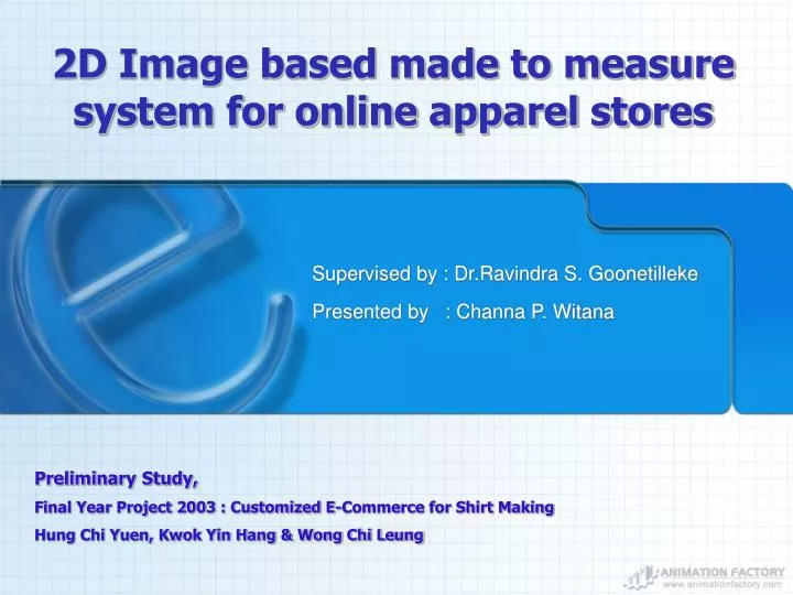 2d image based made to measure system for online apparel stores