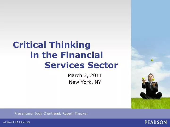 critical thinking in the financial services sector