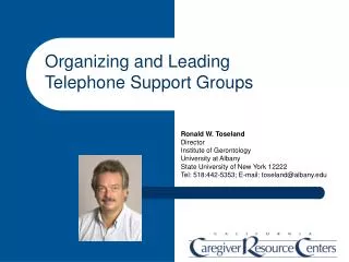Organizing and Leading Telephone Support Groups