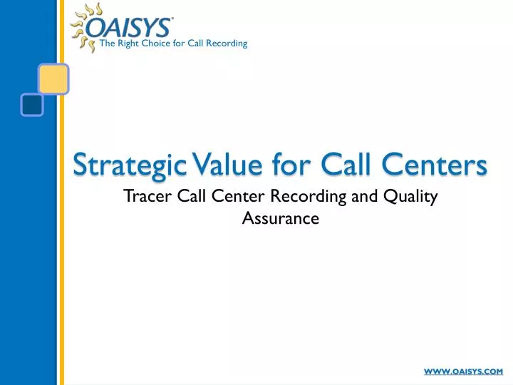 strategic value for call centers