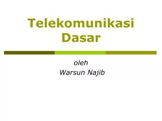 telekomunikasi dasar