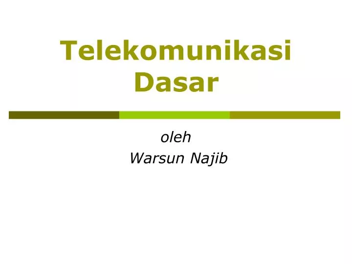 telekomunikasi dasar