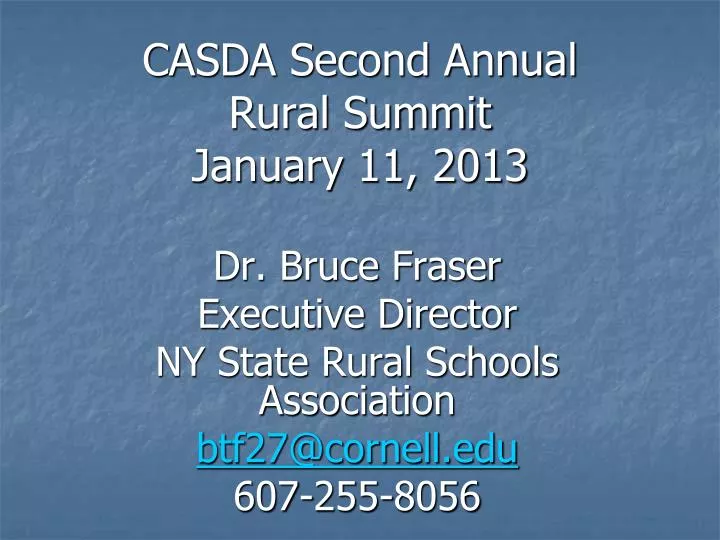 casda second annual rural summit january 11 2013