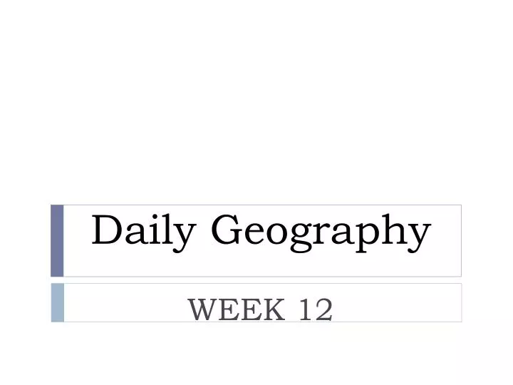 daily geography