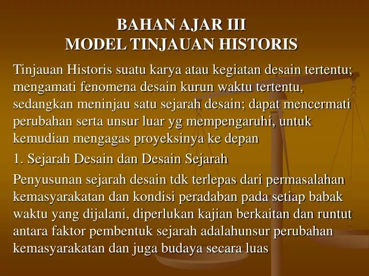 bahan ajar iii model tinjauan historis