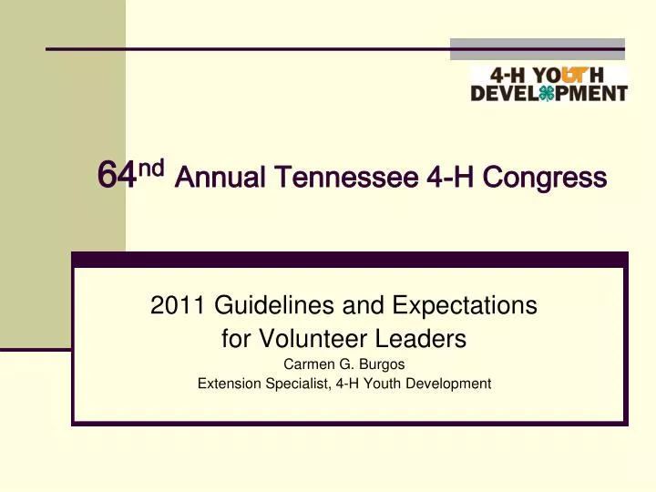 64 nd annual tennessee 4 h congress