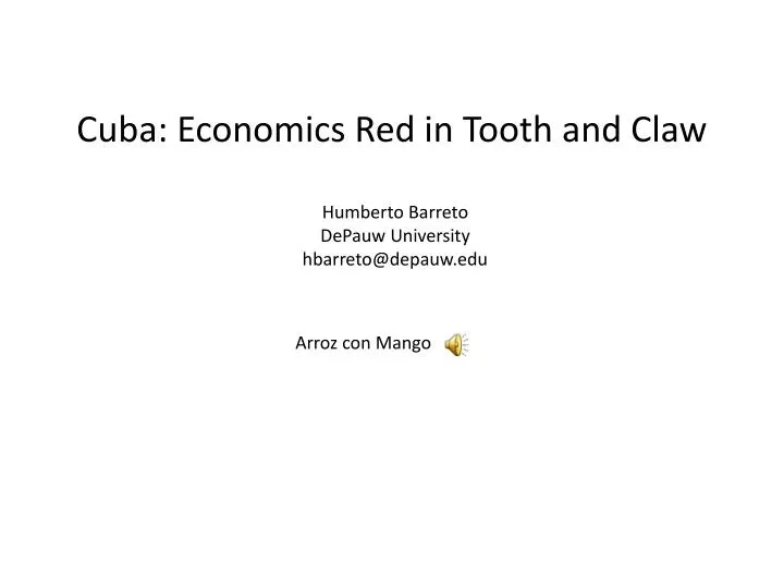 cuba economics red in tooth and claw