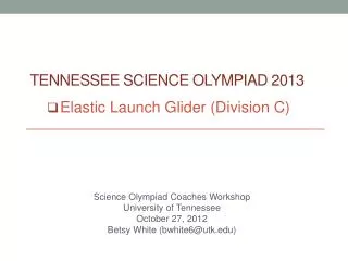Tennessee Science Olympiad 2013