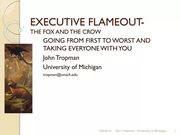 executive flameout the fox and the crow