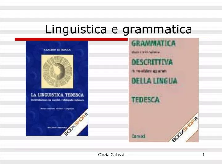 linguistica e grammatica