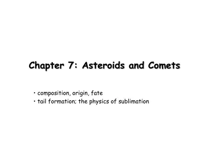 chapter 7 asteroids and comets