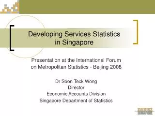 Developing Services Statistics in Singapore