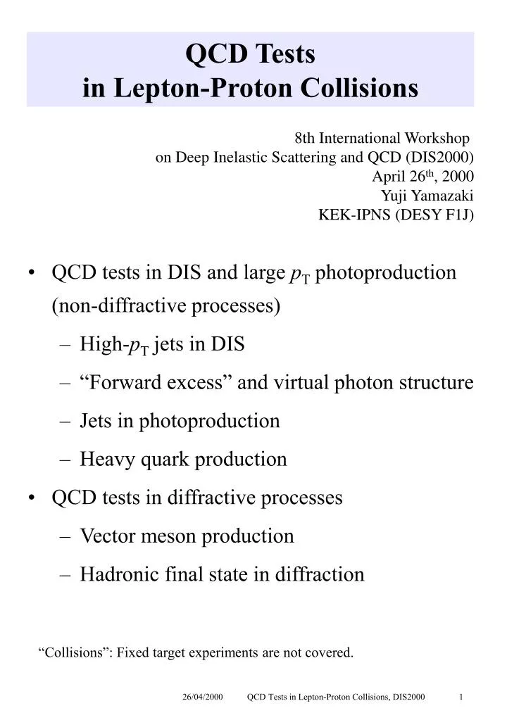 qcd tests in lepton proton collisions