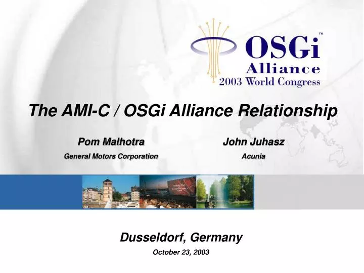 the ami c osgi alliance relationship