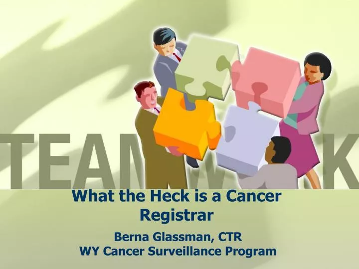 what the heck is a cancer registrar