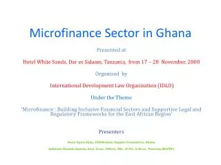 Microfinance Sector in Ghana