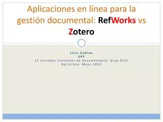 aplicaciones en l nea para la gesti n documental ref works vs z otero