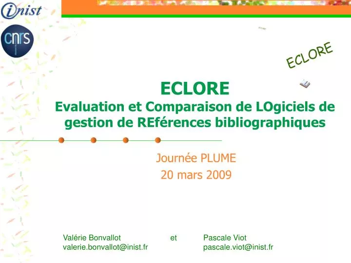 eclore evaluation et comparaison de logiciels de gestion de ref rences bibliographiques