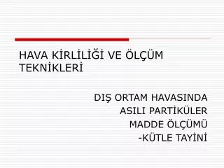 hava k rl l ve l m tekn kler