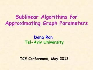 Sublinear Algorithms for Approximating Graph Parameters