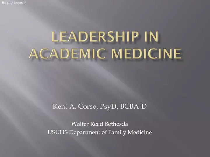 leadership in academic medicine