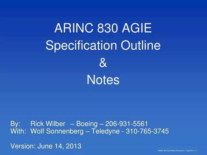 arinc 830 agie specification outline notes