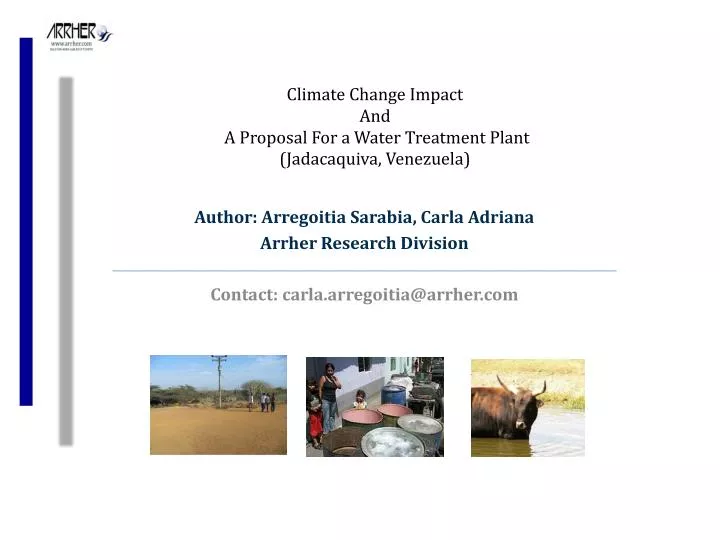 climate change impact and a proposal for a water treatment plant jadacaquiva venezuela
