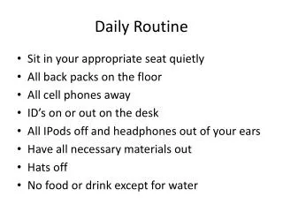 daily routine