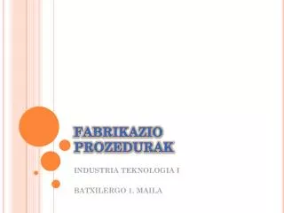 fabrikazio prozedurak