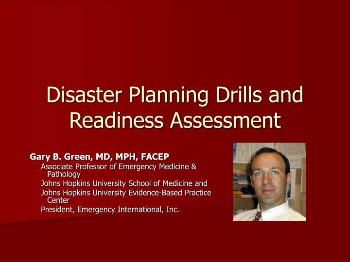 disaster planning drills and readiness assessment