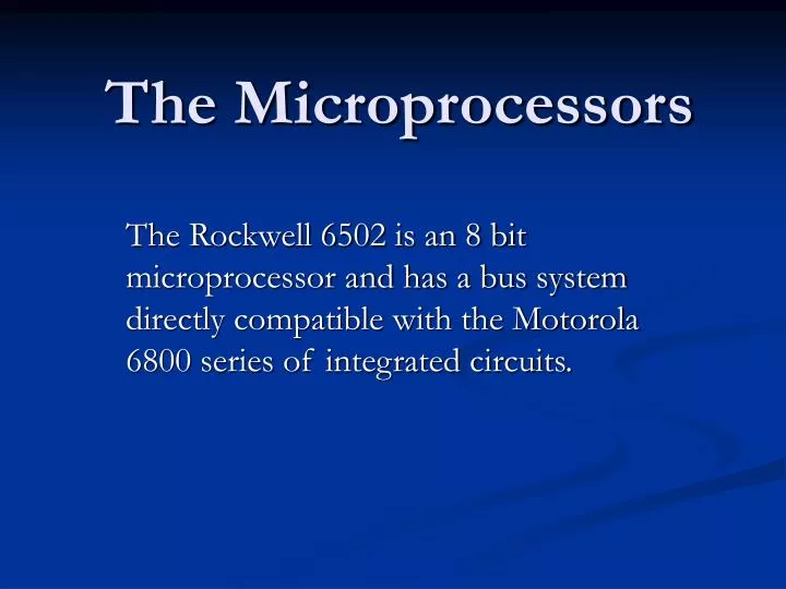 the microprocessors