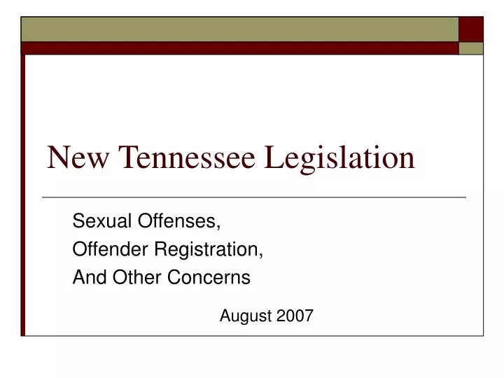 new tennessee legislation