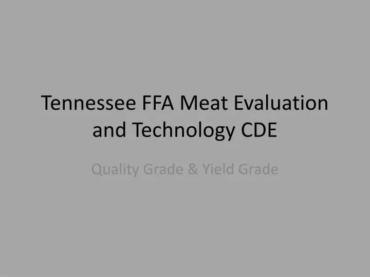 tennessee ffa meat evaluation and technology cde