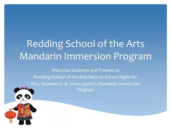redding school of the arts mandarin immersion program