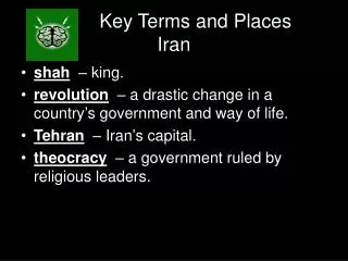 Key Terms and Places Iran