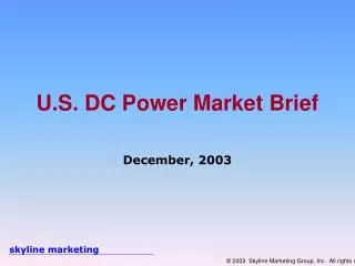 U.S. DC Power Market Brief