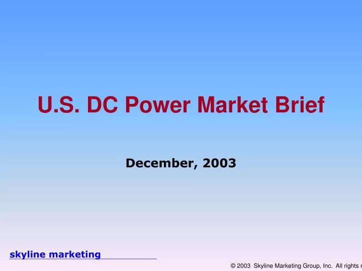 u s dc power market brief