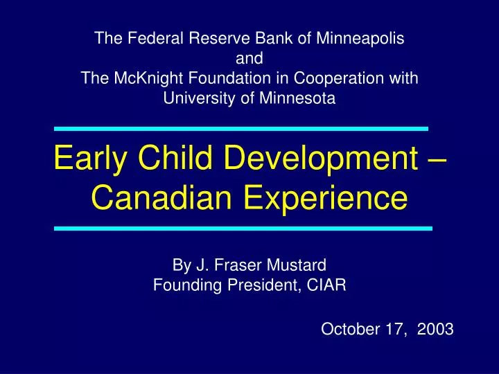 early child development canadian experience