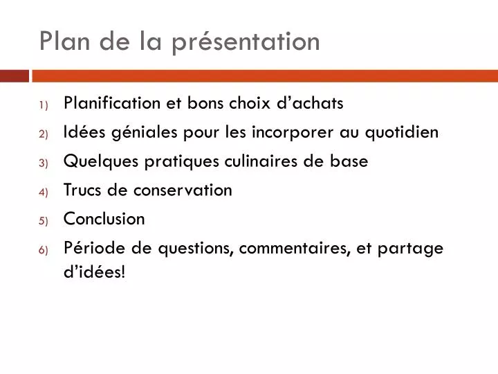 plan de la pr sentation