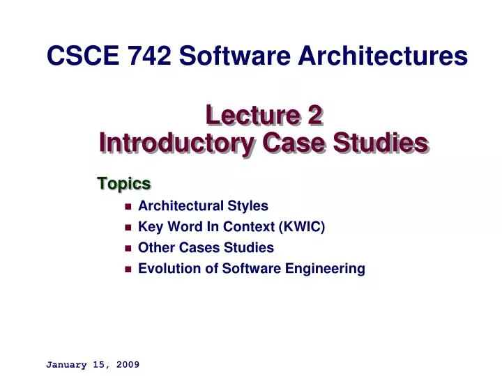 lecture 2 introductory case studies