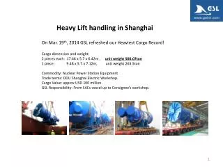 Heavy Lift handling in Shanghai