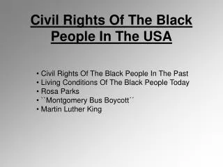 civil rights of the black people in the usa