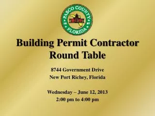 Building Permit Contractor Round Table