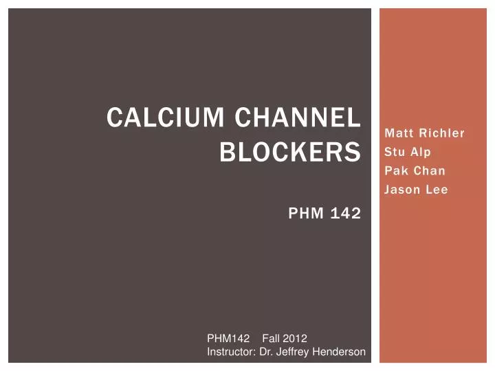 calcium channel blockers phm 142