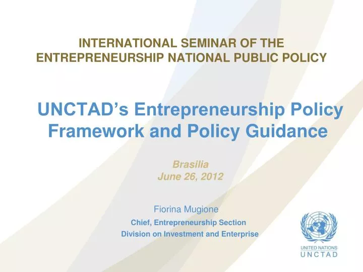 international seminar of the entrepreneurship national public policy