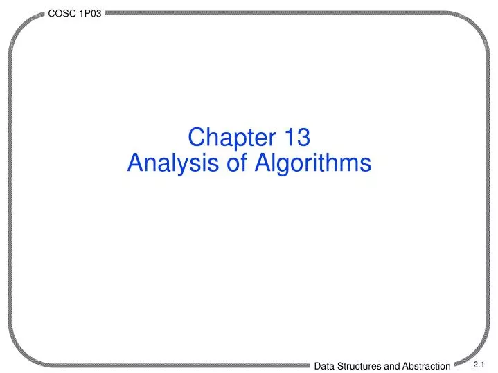 chapter 13 analysis of algorithms