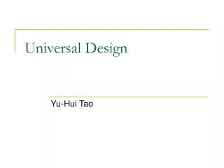 Universal Design