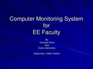 Computer Monitoring System for EE Faculty